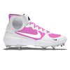 "Retro Pink & White" Nike Alpha Huarache Elite 3 Mid Cleats by Stadium Custom Kicks