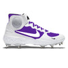 "Retro Purple & White" Nike Alpha Huarache Elite 3 Mid Cleats by Stadium Custom Kicks