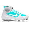 "Retro Teal & White" Nike Alpha Huarache Elite 3 Mid Cleats by Stadium Custom Kicks