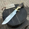 Handmade Carbon Steel Hunting Knife with Stag Horn Handle & Leather Sheath by JW SteelCrafts