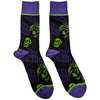 Rob Zombie Skull Face Green/Purple [Socks] by Rock Band Apparel