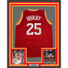 Framed Autographed/Signed Robert Horry 35x39 Houston Red Basketball Jersey Beckett BAS COA by Hall of Fame Sports Memorabilia
