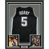 Framed Autographed/Signed Robert Horry 35x39 San Antonio Black Basketball Jersey Beckett BAS COA by Hall of Fame Sports Memorabilia