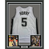 Framed Autographed/Signed Robert Horry 35x39 San Antonio White Basketball Jersey Beckett BAS COA by Hall of Fame Sports Memorabilia