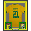 Framed Autographed/Signed Rodrygo Silva de Goes 35x39 Brazil Yellow Soccer World Cup Jersey Beckett BAS COA by Hall of Fame Sports Memorabilia