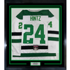 Framed Autographed/Signed Roope Hintz 35x39 Dallas White Hockey Jersey JSA COA