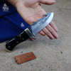 Gut hook knife with wood and brass handle. by JW SteelCrafts
