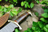 Custom Handmade Bowie Knife - 15" Damascus Steel Blade, Rosewood Handle