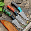 "TimberForge Damascus Hunting Knife – Premium Handmade Craftsmanship"