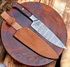 Custom Damascus Chef Knife – Rosewood Handle, 13"