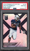 Graded 2018 Panini Elite DP Collegiate Saquon Barkley #105 Blue Jersey Rookie RC Football Card PSA 10 Gem Mint