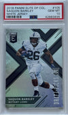 Graded 2018 Panini Elite DP Collegiate Saquon Barkley #105 White Jersey Rookie RC Football Card PSA 10 Gem Mint