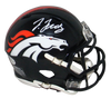 Autographed/Signed Jerry Jeudy Denver Broncos Mini Football Helmet Beckett BAS COA