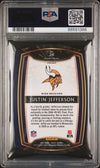 Graded 2020 Panini Select Justin Jefferson #261 Die Cut Purple Prizm Rookie RC Football Card PSA 10 Gem Mint