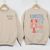 Maine Lobster Seafood Club Crewneck Sweatshirt – Coastal New England Lobster Graphic Pullover by Hey Jude Graphic Tees