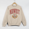 Midwest Crewneck Sweatshirt | Vintage Collegiate Graphic Pullover by Hey Jude Graphic Tees