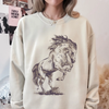 Wild Mustang Graphic Crewneck Sweatshirt by Hey Jude Graphic Tees