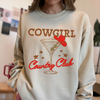 Cowgirl Country Club Sweatshirt – Western Graphic Crewneck by Hey Jude Graphic Tees