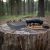 Handmade Damascus Tracker Knife with Black Micarta Handle, Fixed Blade Outdoor Hunting Knife by JW SteelCrafts