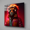 Hippie Lion Glass Wall Art || Designers Collection by Insigneart USA
