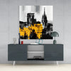 Gray City With Light Glass Wall Art by Insigneart USA