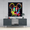Neon Mickey Glass Wall Art|| Designer's Collection by Insigneart USA