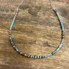 Corrugated Silver Pearl and Jasper Barrel Bead Necklace by Wild Junkie