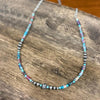 Corrugated Silver Pearl and Jasper Barrel Bead Necklace by Wild Junkie