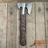 Handmade Viking Double-Bit Carbon Steel Axe with Norse Rune Etching and Engraved Hardwood Handle by JW SteelCrafts