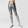 Shape Relaxed Fit Graduated Compression Travel Leggings with Stay in Place Waistband Women's Yoga Pants High Waist Metallic Luster Gym Sportswear Female Legging Tight Pants Shiny Sports Leggings by Stevvex