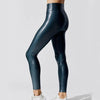 Shape Relaxed Fit Graduated Compression Travel Leggings with Stay in Place Waistband Women's Yoga Pants High Waist Metallic Luster Gym Sportswear Female Legging Tight Pants Shiny Sports Leggings by Stevvex