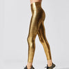 Shape Relaxed Fit Graduated Compression Travel Leggings with Stay in Place Waistband Women's Yoga Pants High Waist Metallic Luster Gym Sportswear Female Legging Tight Pants Shiny Sports Leggings by Stevvex