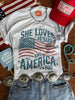 She Loves Jesus & America Graphic Tee by Wild Junkie