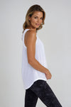 Sheer Striped Mesh Active Tank with Cut-Out Back