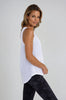 Sheer Striped Mesh Active Tank with Cut-Out Back