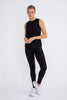 Sheer Striped Mesh Active Tank with Cut-Out Back