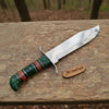 Sheffield Clip Point Bowie Knife Mirror Polish Steel with S Guard and Stacked Handle by JW SteelCrafts