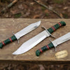 Sheffield Clip Point Bowie Knife Mirror Polish Steel with S Guard and Stacked Handle by JW SteelCrafts