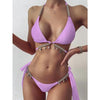 Shiny Diamond Bikini Push Up Halter Swimsuit Female Crystal Swimwear Women Bathing Suit New Women's Crystal Diamond Swimsuit High Cut Bikini Set Straps Two Piece Bathing Suit by Stevvex