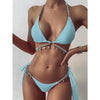 Shiny Diamond Bikini Push Up Halter Swimsuit Female Crystal Swimwear Women Bathing Suit New Women's Crystal Diamond Swimsuit High Cut Bikini Set Straps Two Piece Bathing Suit by Stevvex