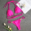 Shiny Diamond Bikini Push Up Halter Swimsuit Female Crystal Swimwear Women Bathing Suit New Women's Crystal Diamond Swimsuit High Cut Bikini Set Straps Two Piece Bathing Suit by Stevvex