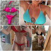 Shiny Diamond Bikini Push Up Halter Swimsuit Female Crystal Swimwear Women Bathing Suit New Women's Crystal Diamond Swimsuit High Cut Bikini Set Straps Two Piece Bathing Suit by Stevvex