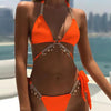Shiny Diamond Bikini Push Up Halter Swimsuit Female Crystal Swimwear Women Bathing Suit New Women's Crystal Diamond Swimsuit High Cut Bikini Set Straps Two Piece Bathing Suit by Stevvex