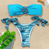 Shiny Rhinestone Strapless Bikini Female Women 2PCS Shiny Diamond Bikini Set Bra Swimsuit Bathing Suit Swimsuit Women Swimwear Two-pieces Luxury Bikini Set Bather Bathing Suit Swimwear by Stevvex