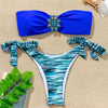 Shiny Rhinestone Strapless Bikini Female Women 2PCS Shiny Diamond Bikini Set Bra Swimsuit Bathing Suit Swimsuit Women Swimwear Two-pieces Luxury Bikini Set Bather Bathing Suit Swimwear by Stevvex