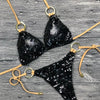 Shiny Solid Bikini Swimsuit Halter Swimwear Bathing Suit Women Bling Sequin Bikini Set Beach Wear Women Shiny Bikini Micro String Two Pieces Swimsuit Female Summer Swimwear by Stevvex