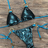 Shiny Solid Bikini Swimsuit Halter Swimwear Bathing Suit Women Bling Sequin Bikini Set Beach Wear Women Shiny Bikini Micro String Two Pieces Swimsuit Female Summer Swimwear by Stevvex