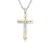 Modern Two Tone Crucifix w/ Chain