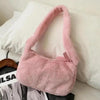 Simple And Stylish Women Soft Plush Winter Furry Shoulder Bags For Ladies And Girls Designer Clutch Handbag For Female by Stevvex