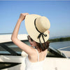 Simple Foldable Wide Floppy Girls Straw Hat Sun Hat Classic New Trendy Big Beach Summer Hats Retro Design Breathable Summer Hat UV Protection Beach Women Travel Cap Portable Female Cap by Stevvex
